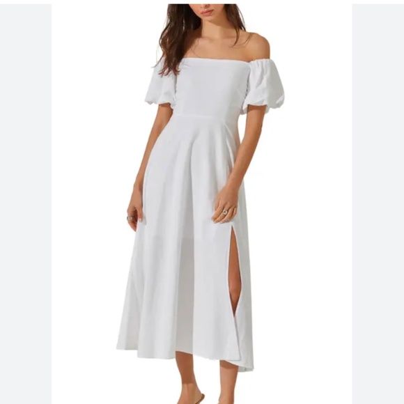 ASTR the Label Off the Shoulder A-Line Dress | Size S | WHITE - Picture 1 of 5